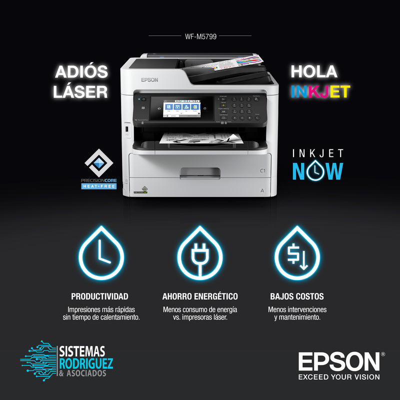 Impresora Epson Multifuncional Monocromática WorkForce Pro WF-M5799