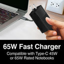 Argom Cargador cubo USB 65W USB dual tipo C + ARG-AC-0125BK