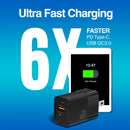 Argom Cargador cubo USB 65W USB dual tipo C + ARG-AC-0125BK