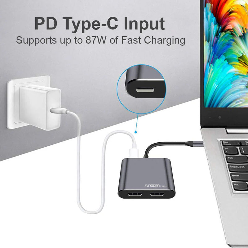 Hub Argom 5 en 1 tipo C One Axess HDMI/2XUSB2.0/1XUSB3.0/TYPE-C PD