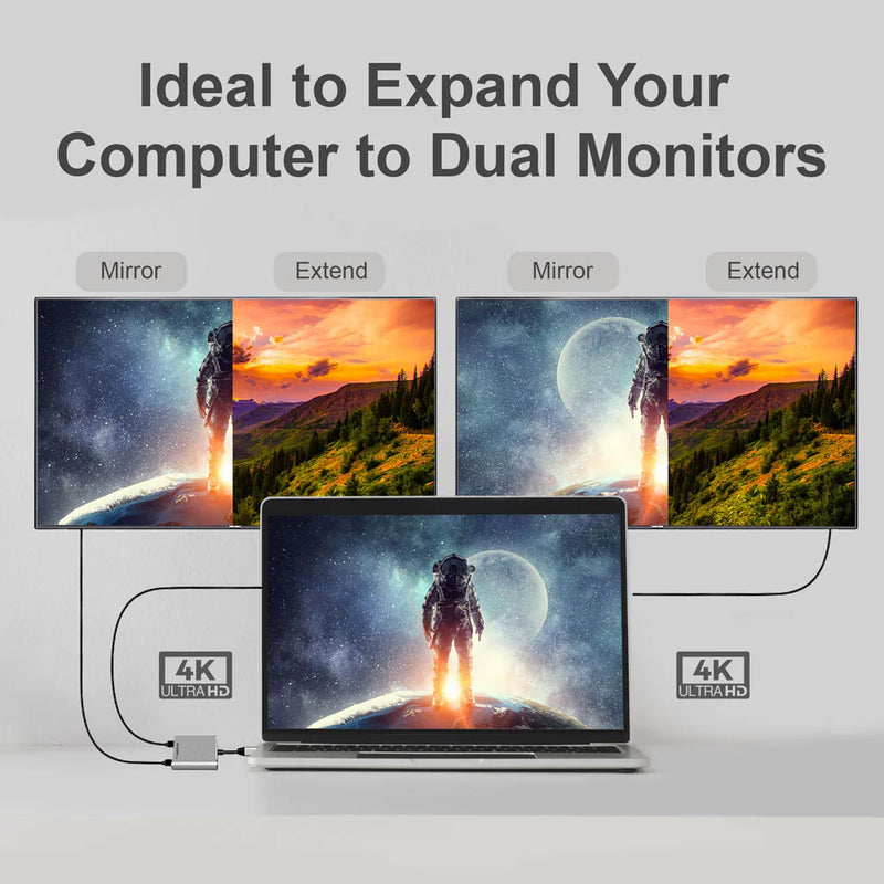 Hub Argom 5 en 1 tipo C One Axess HDMI/2XUSB2.0/1XUSB3.0/TYPE-C PD