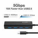 Hub Argom 4 en 1 tipo USB 3.0 arg-ub-0090