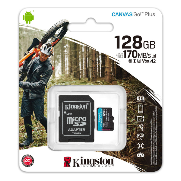 Memoria Kingston Micro SD Canvas go! Plus 128GB Clase 10
