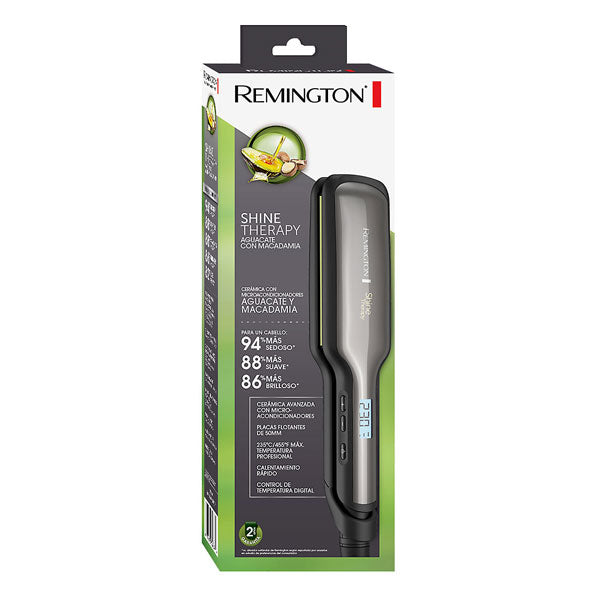 Plancha alisadora Remington terapia de aguacate placa ancha S9520