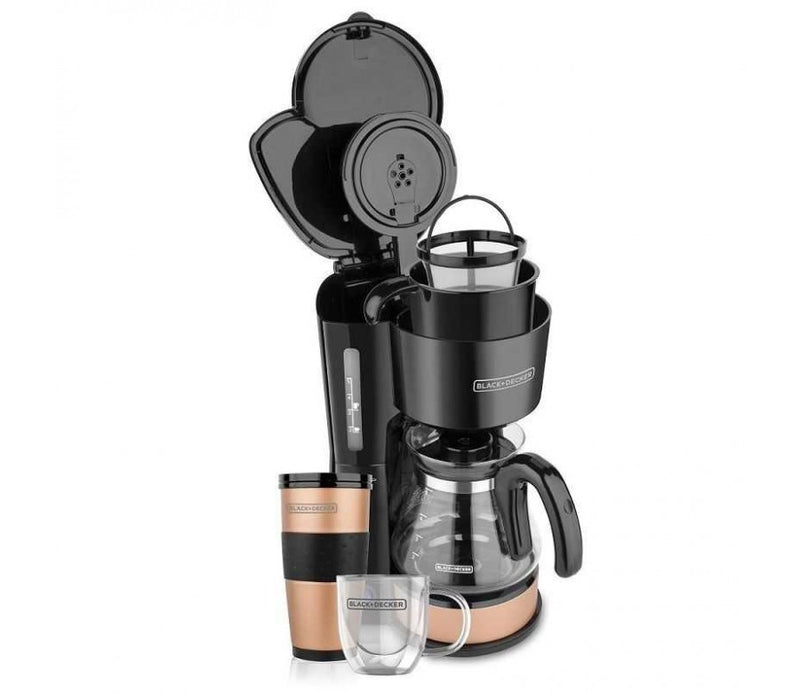 Coffee Maker Black & Decker 5 tazas 4 en 1 negro cobre CM0755BC