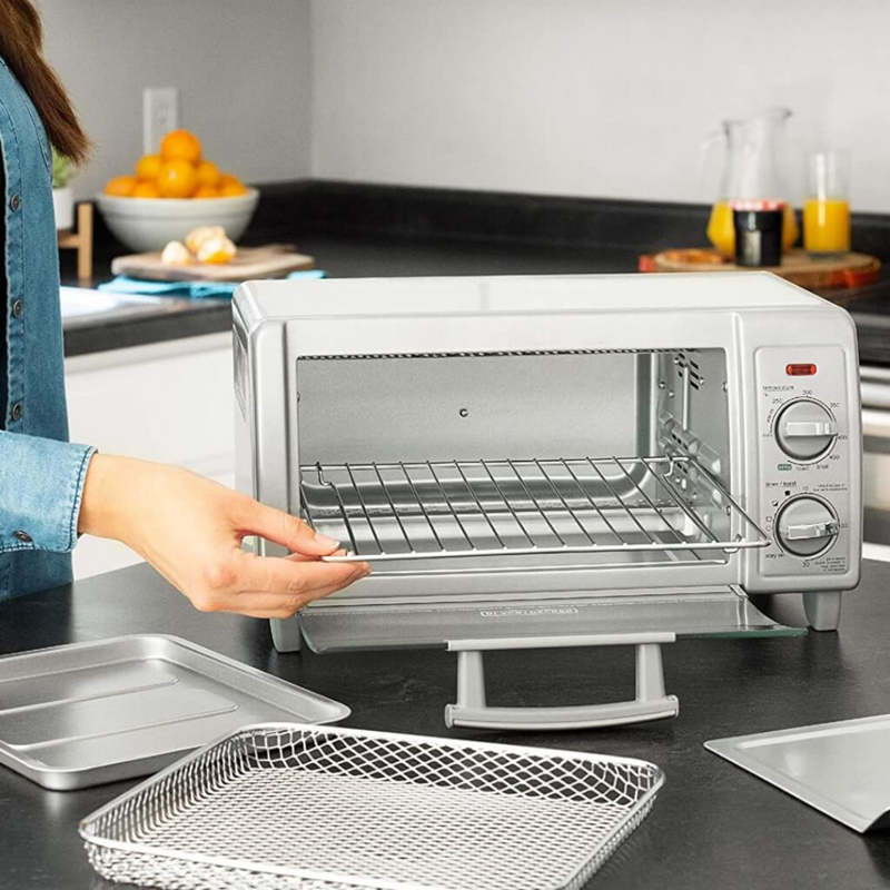 Horno freidor de aire Black+Decker 2 en 1 Hornea y fríe con  aire