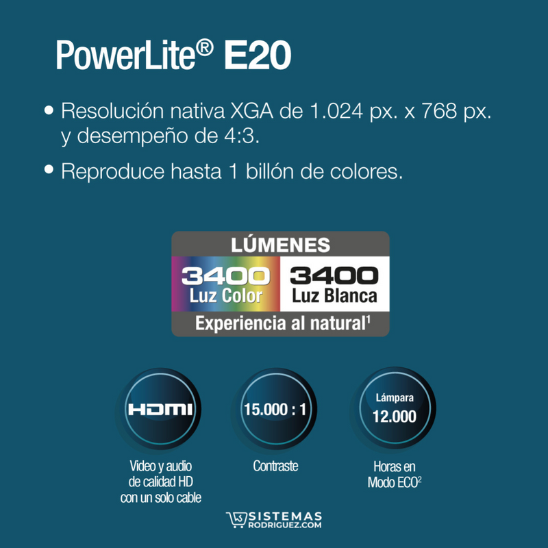 Proyector EPSON PowerLite E20