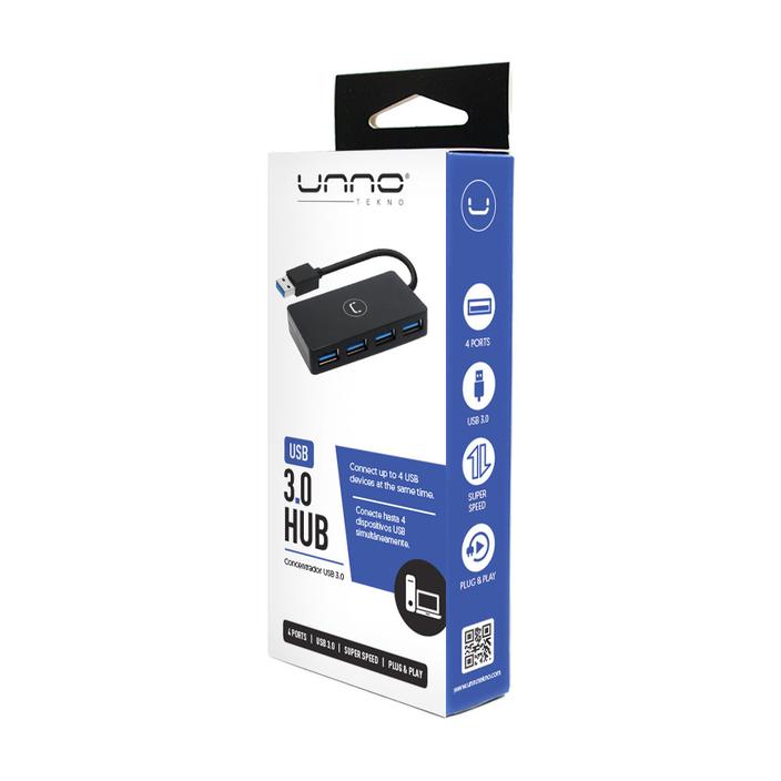 Unno Tekno Hub USB 3.0 4 puertos (HB1011BK)