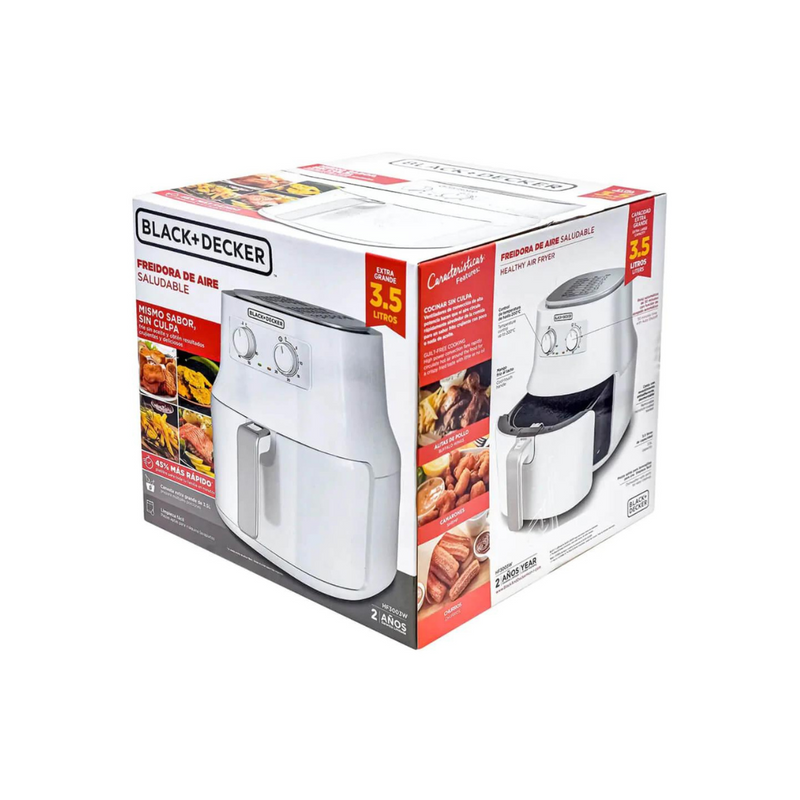 Freidora de aire grande Black+Decker 4.5 LT HF4004W Blanco - Tiendas Jumbo