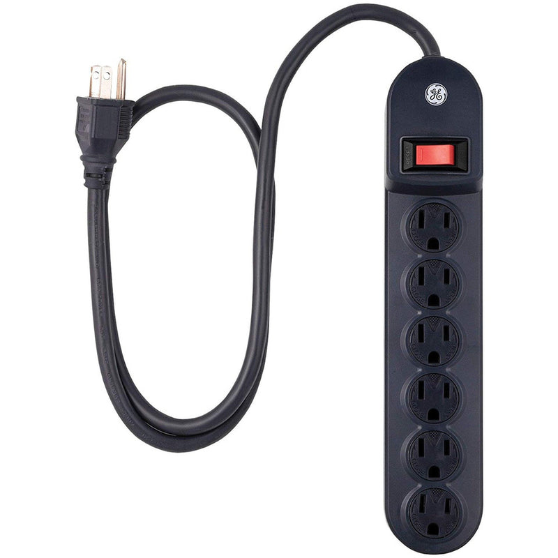 Regleta Eléctrica Negra General Electric 6 Tomas 0.9mm