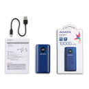 Batería Portable ADATA Tipo C Azul 10000mAh P10000QCD