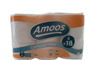 Papel higiénico AMOOS paquete 6 rollos 400 HOJAS