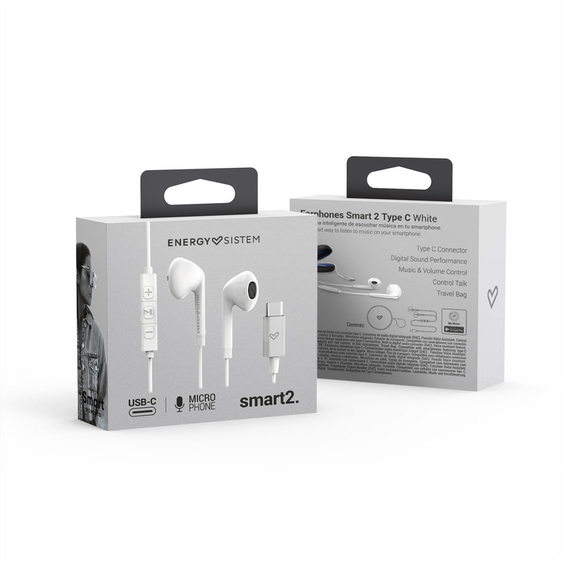 Audífonos Energy Sistem Smart 2 Tipo C Blancos